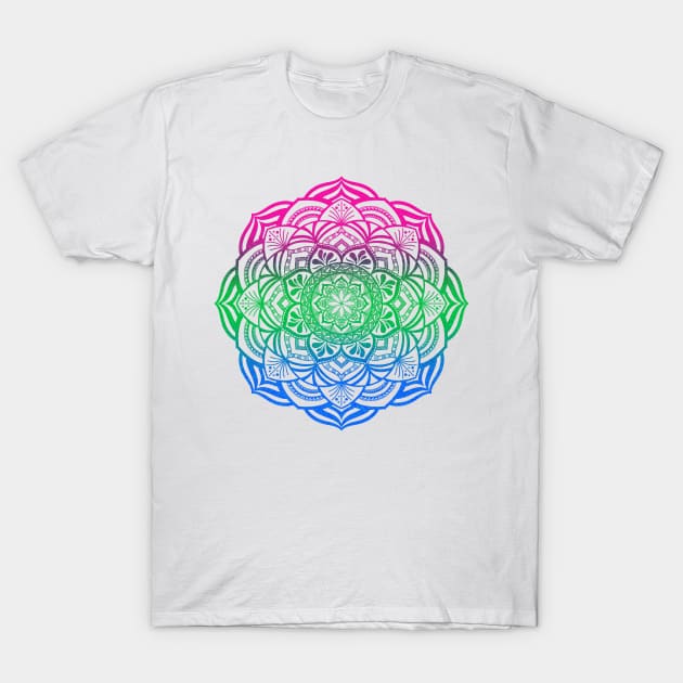 Polysexual Pride Mandala T-Shirt by JustGottaDraw